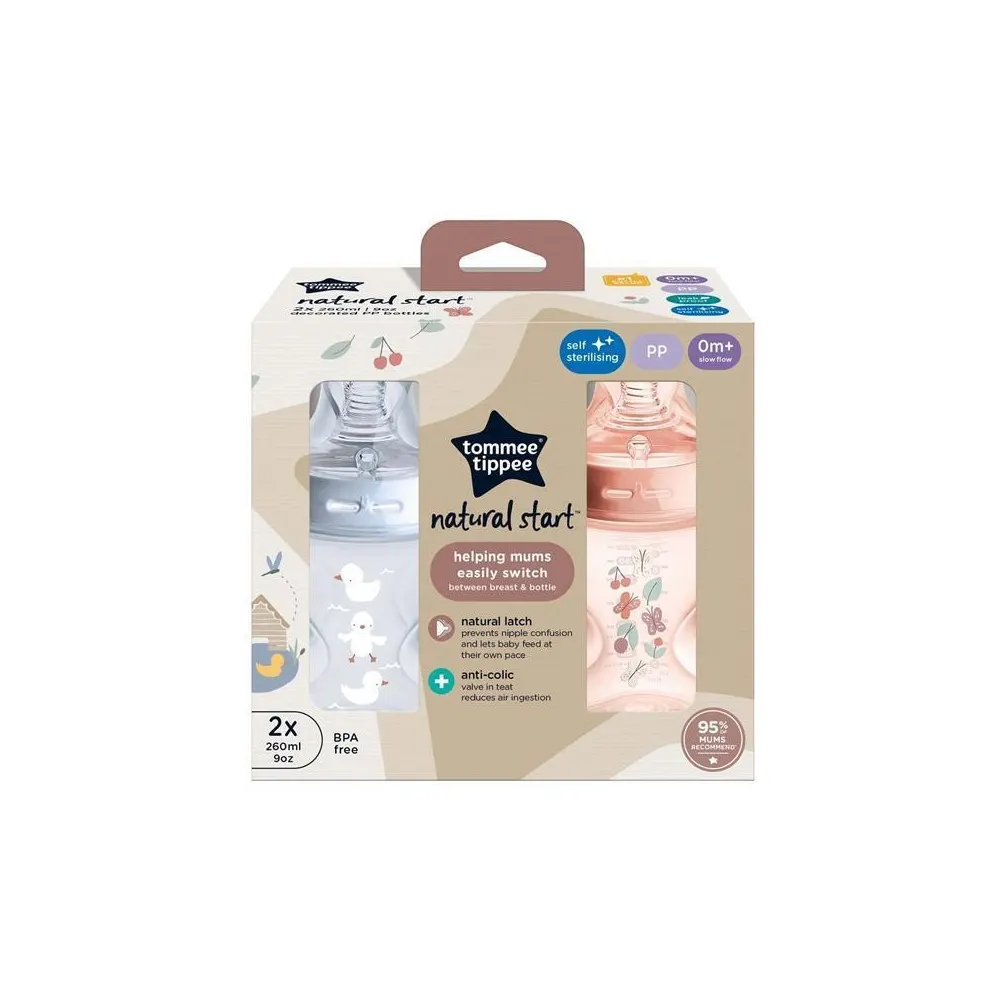 Tommee Tippee - Biberon Natural Start 260 ml décor