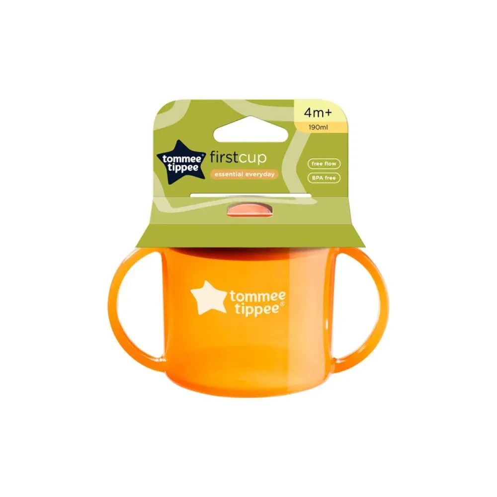 Tommee Tippee أول كأس بفوهة 4 أشهر+ 190 مل - برتقالي