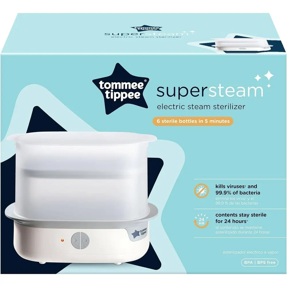 Tommee Tippee Super Steam جهاز تعقيم كهربائي بالبخار - أبيض