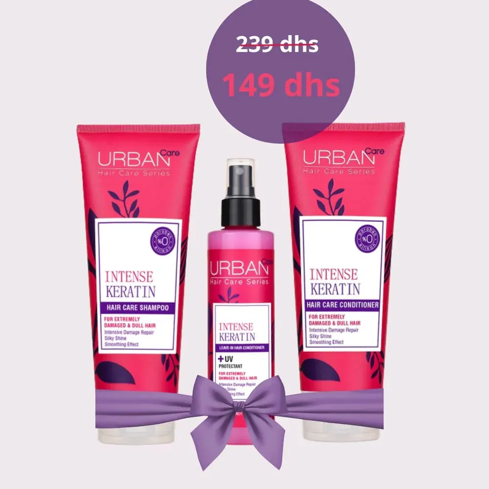URBAN CARE PACK KÉRATINE INTENSE SHAMPOOING + APP + LEAVE IN