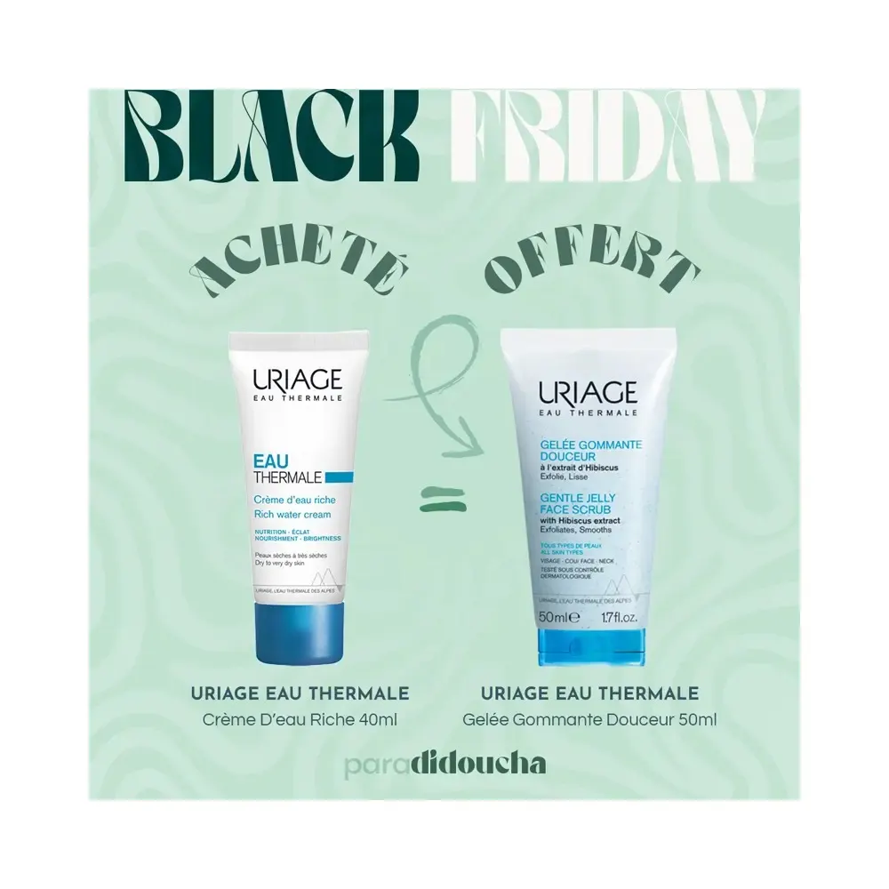 Uriage Eau Thermale كريم مائي 40 مل = كريم غسول 50 مل هدية