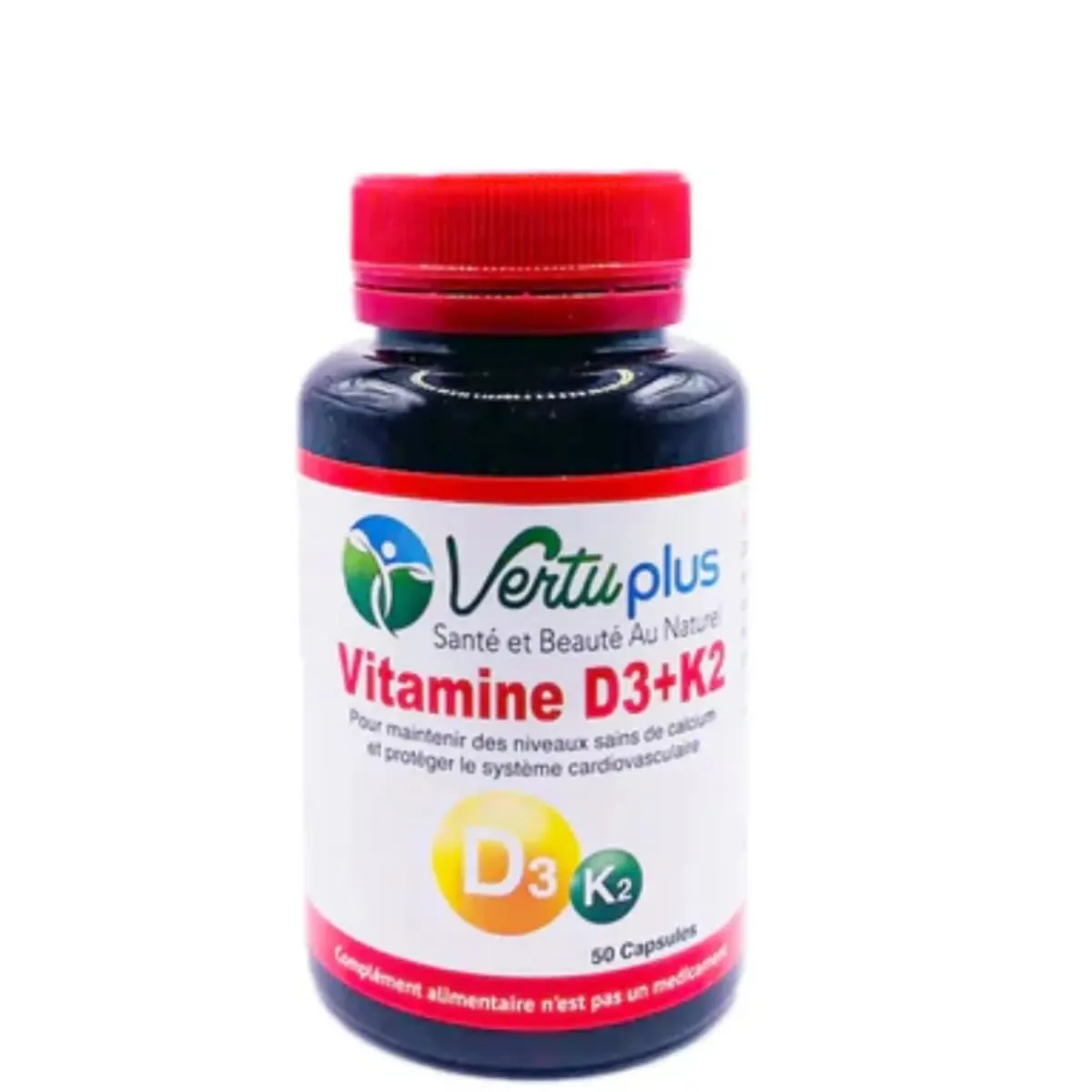 vertu plus vitamine D3 + K2 50 capsules