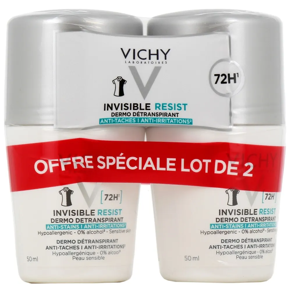 Vichy déo dermo-détranspirant invisible resist 72h anti-taches anti-irritations