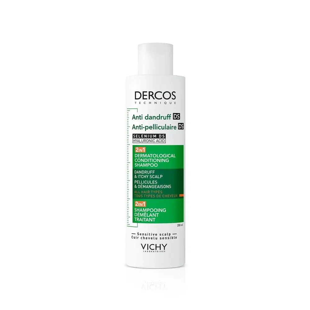 Vichy dercos shampooing 2en1 anti-pelliculaire ds et démêlant 200ml
