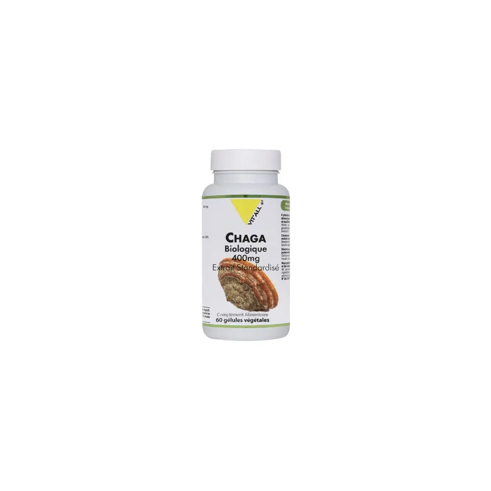 VIT'ALL+ Chaga عضوي 400 ملغ 60 كبسولة