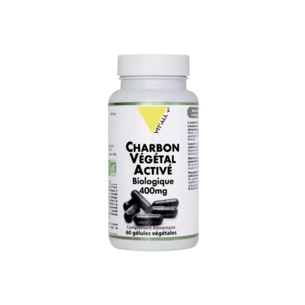 VIT'ALL+ فحم نباتي 400 ملغ 60 كبسولة