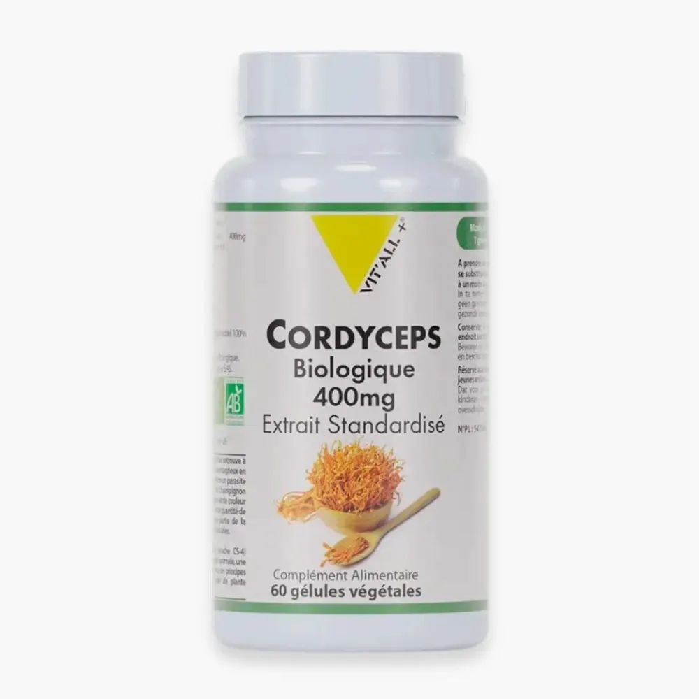 VIT'ALL+ Cordyceps عضوي 400 ملغ 60 كبسولة