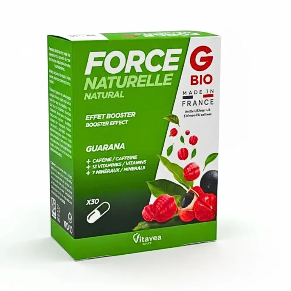 Vitavea Force G طبيعي بتأثير معزز Guarana 30 كبسولة