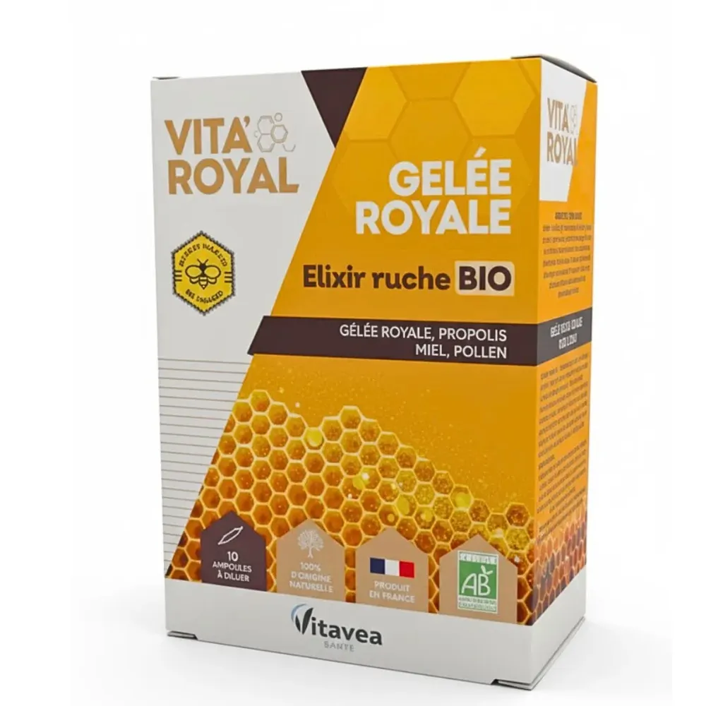 VITAVEA GELEE ROYAL ELIXIR RUCHE BIO 10 AMPOULES