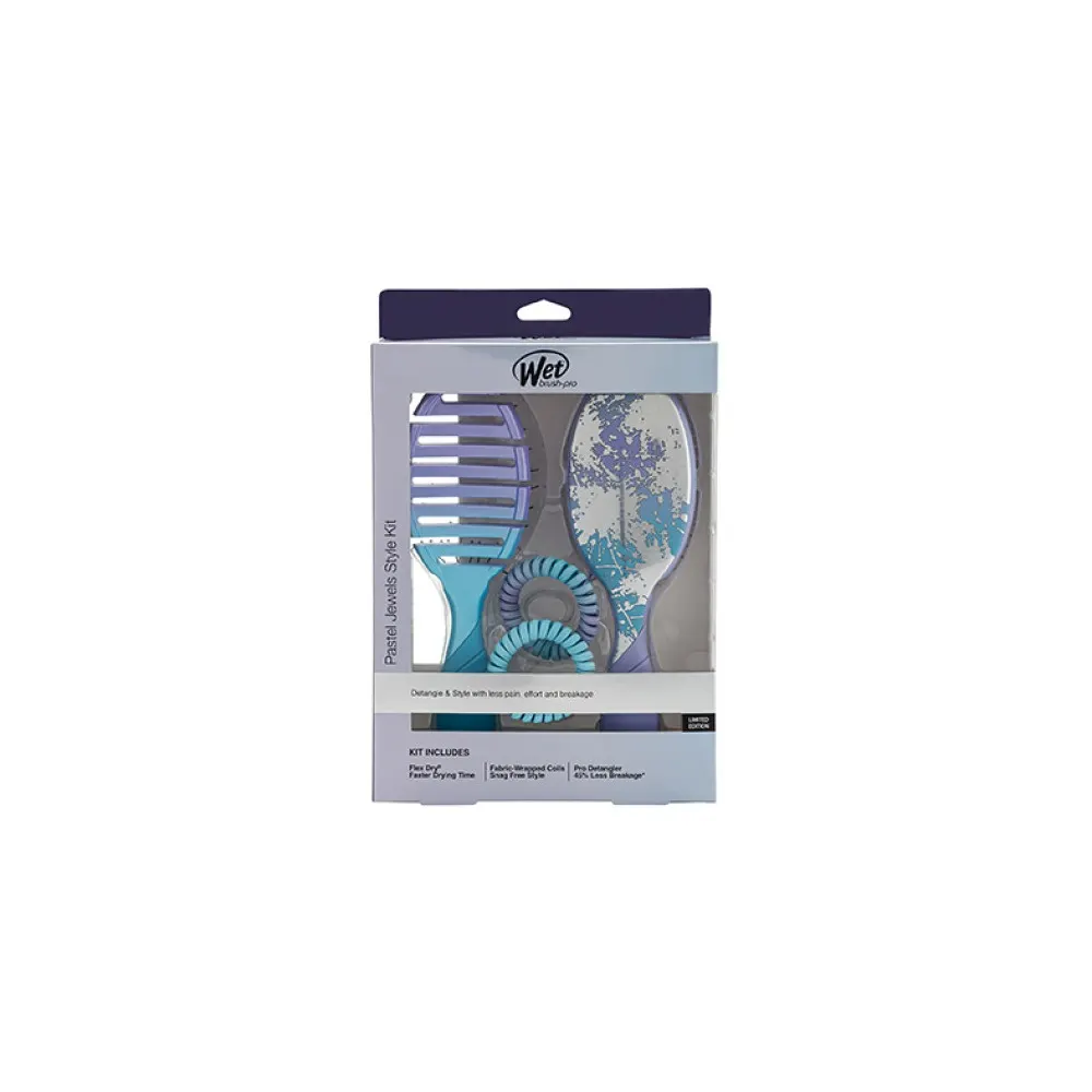 Wet Brush Pro Style Kit Bijoux Pastel – طقم فرشاة وإكسسوارات تصفيف