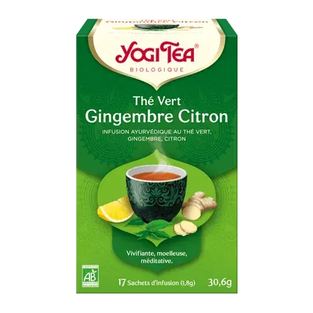 Yogi Tea الشاي الأخضر والزنجبيل والليمون 17 كيس