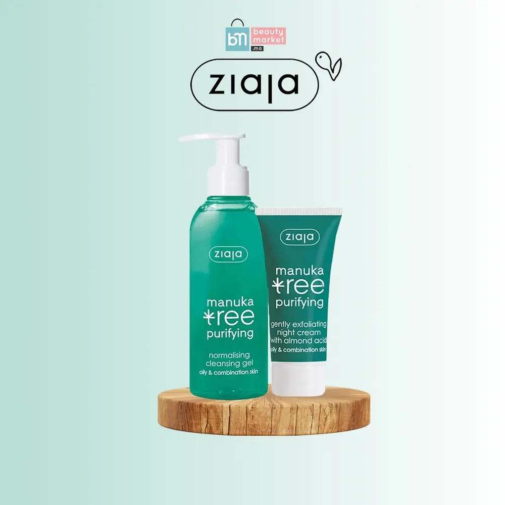 Ziaja Pack peau grasse Manuka Tree Gel Nettoyer Purifiant 200ml + Manuka Tree Creme De Jour 50ml