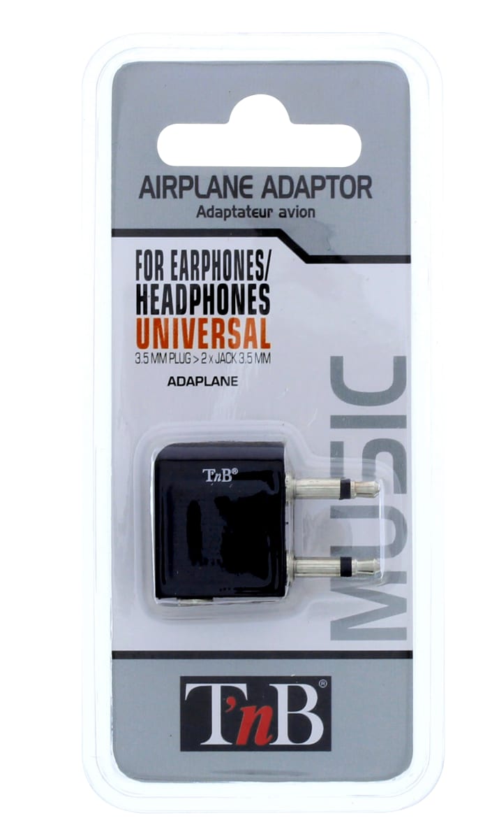 Adaptateur audio pour avion jack 3,5mm mâle / 2 jack 3,5mm femelle - T'nB