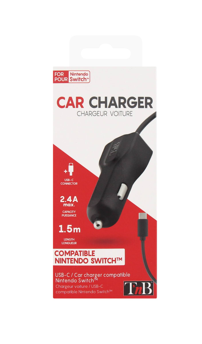 USB-C CAR CHARGER - 2,4A FOR NINTENDO SWITCH - T'nB