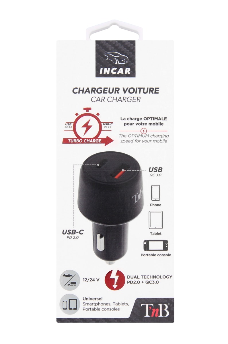 Chargeur Allume-Cigares USB-C Bluetooth - T'NB TNB - Chargeur allume cigare