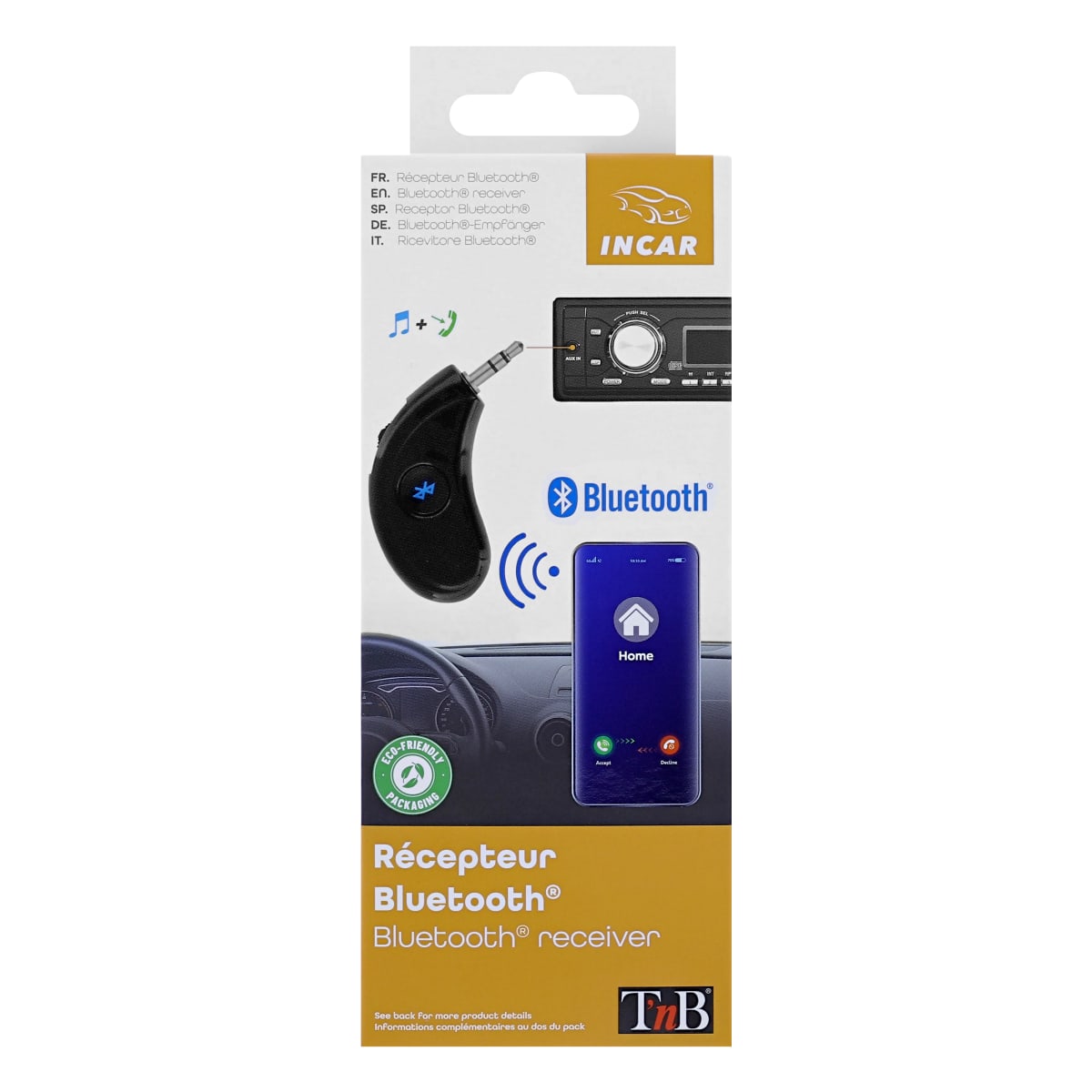 Compact bluetooth receiver jack3,5mm - T'nB