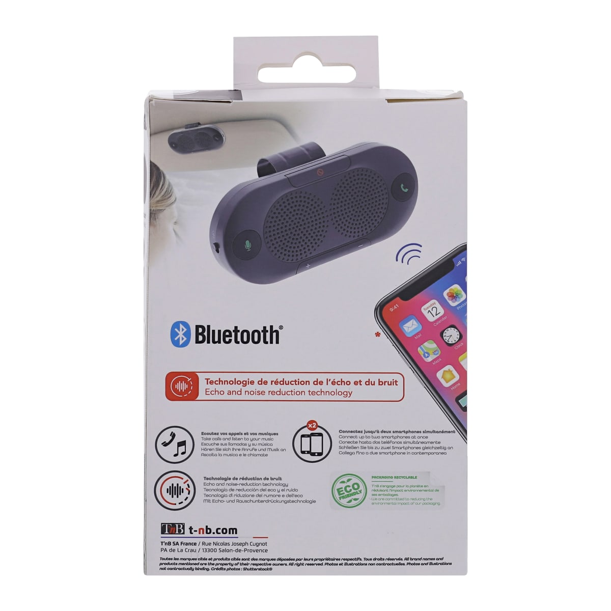 Kit main libre Bluetooth avec micro intégré - T'nB