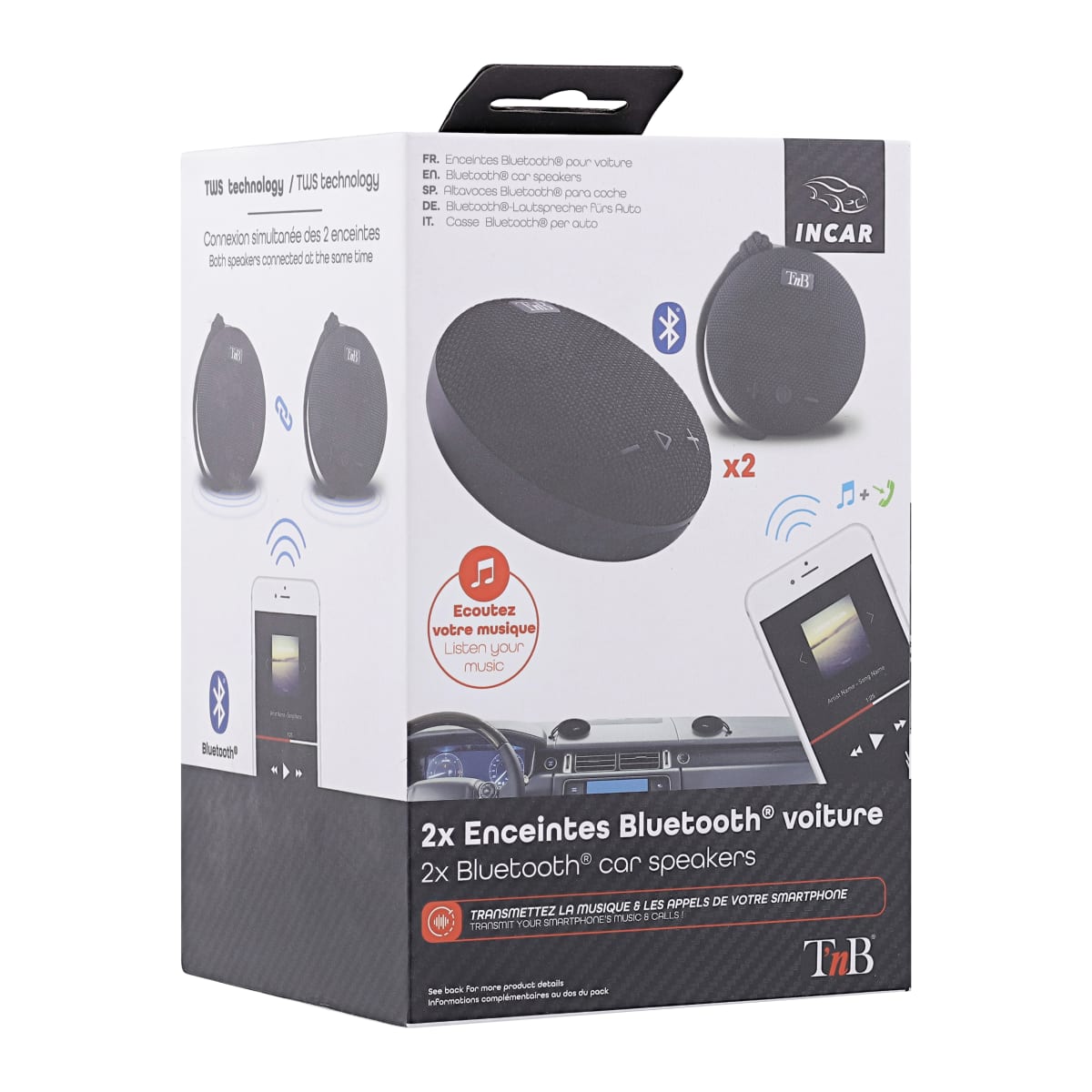 Pack d'enceintes Bluetooth TWS pour voiture - T'nB