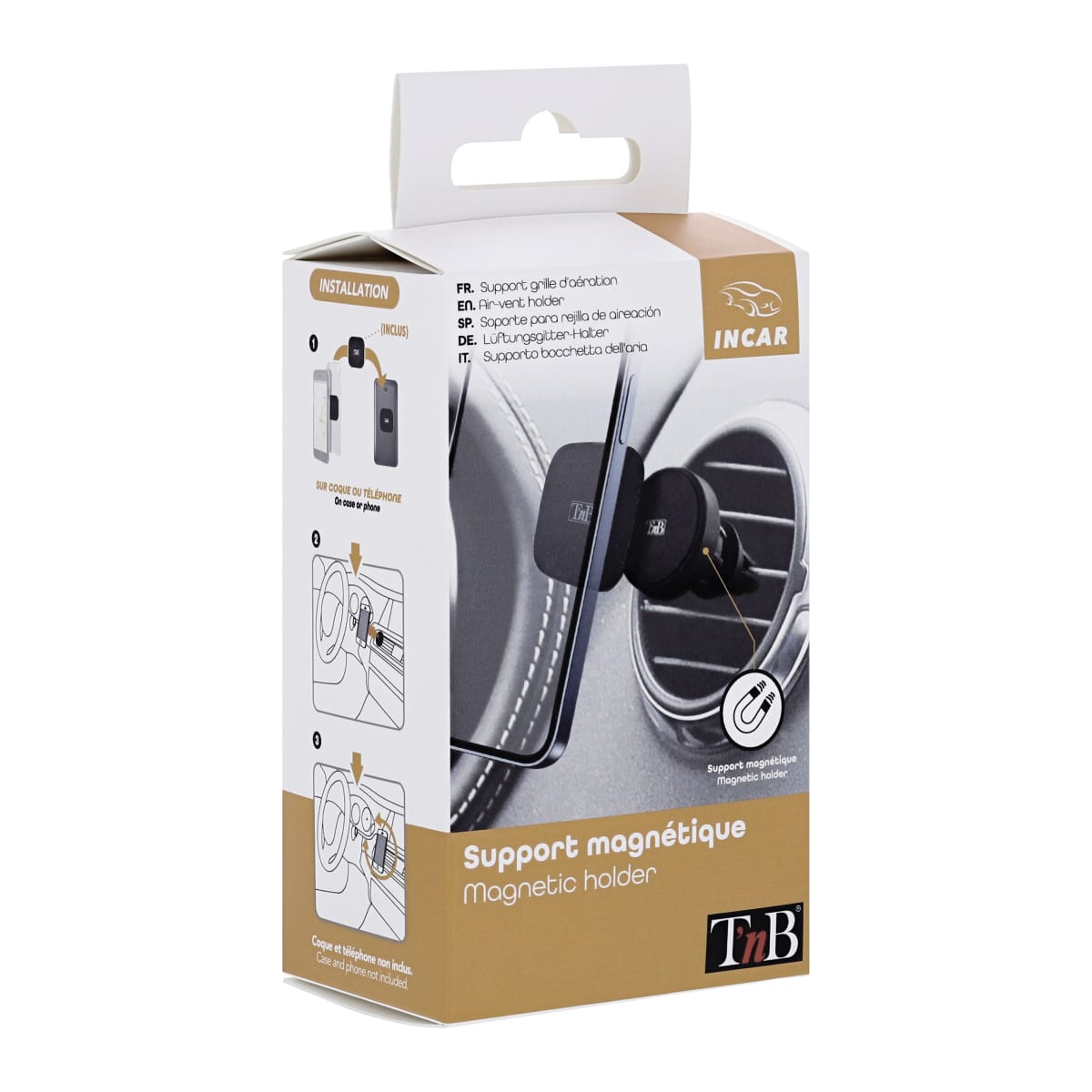 Support magnétique rotatif sur grille d'aération TNB - support téléphone  voiture