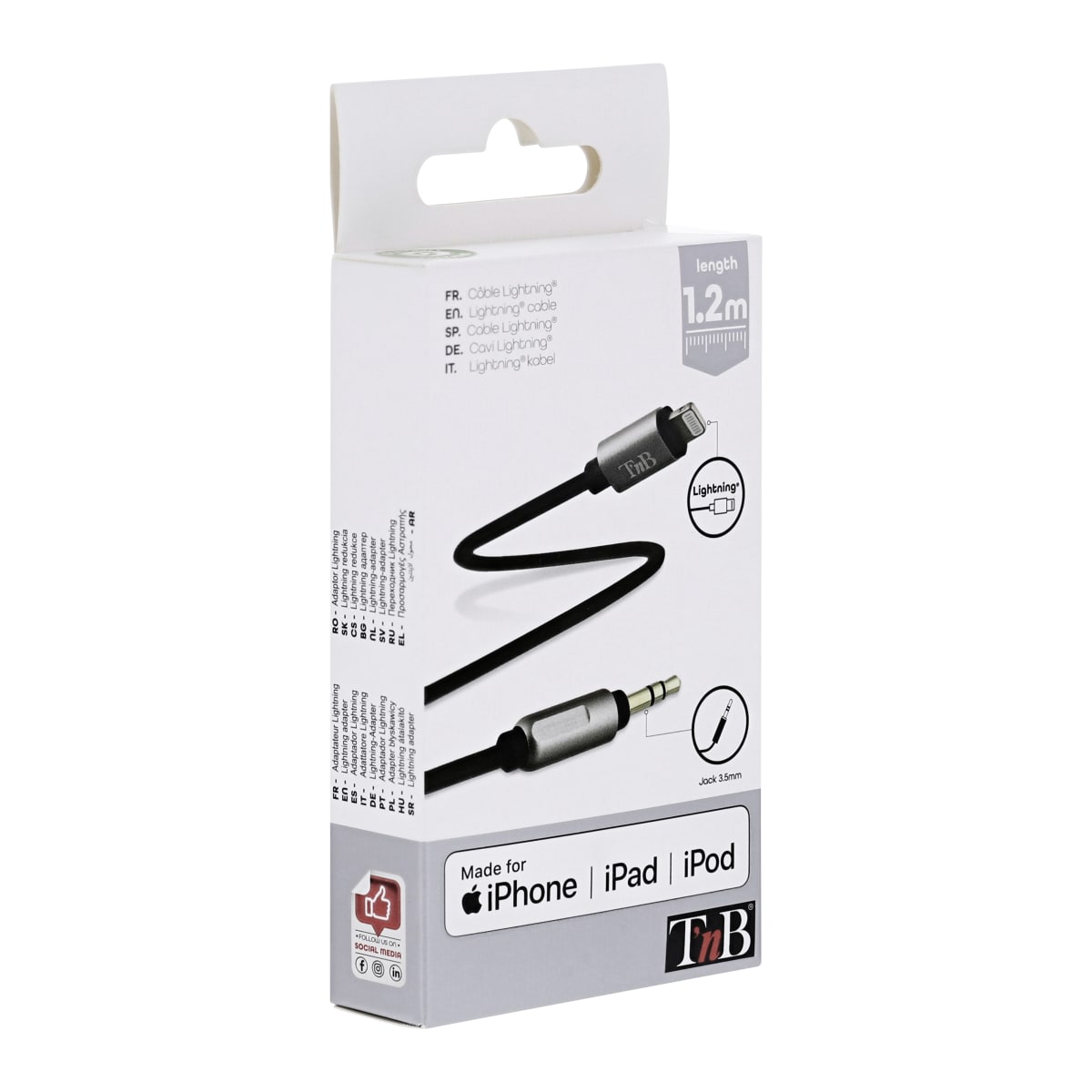 Cable Auxiliar para IPhone - Jack 3.5 mm Macho a Lightning