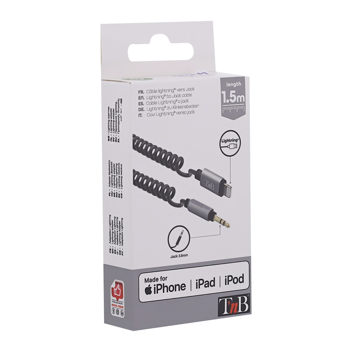 Adaptateur Lightning vers jack 3.5 mm - T'nB 