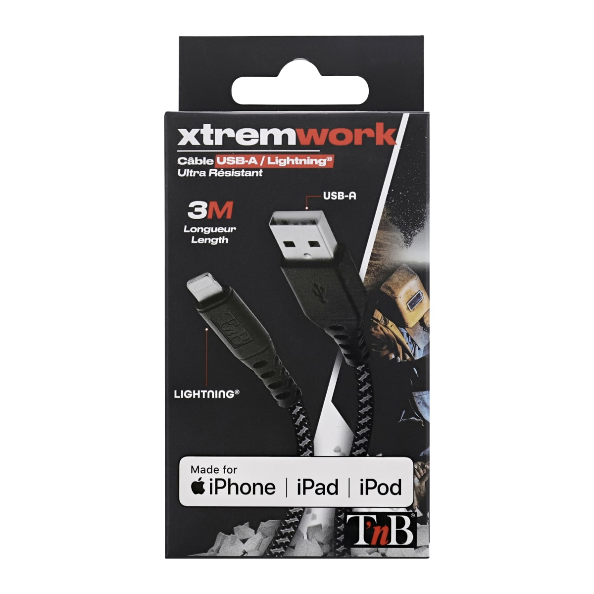 Cable iPhone 3M [Certifié Apple MFi], Câble Chargeur iPhone 3M Long Nylon  Câble iPhone USB Cable