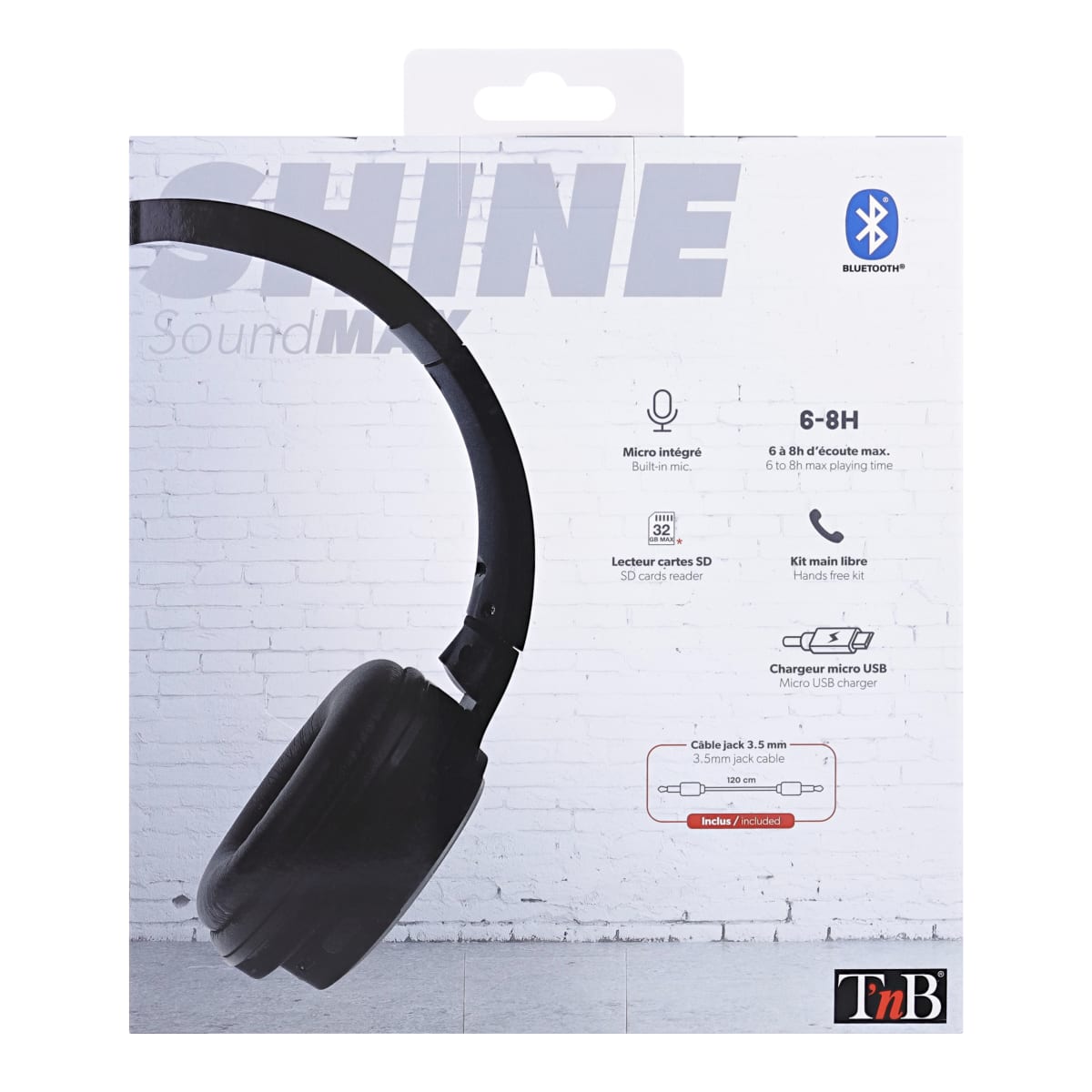 Casque Bluetooth SHINE noir - T'nB