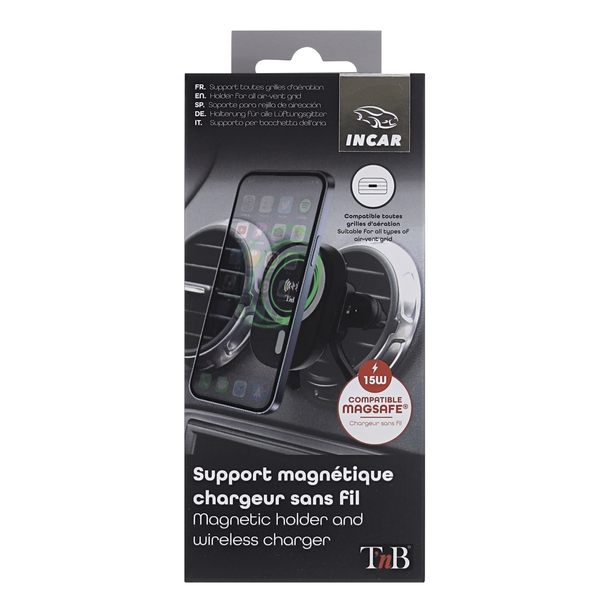 Support voiture magnétique et chargeur sans fil TEA300