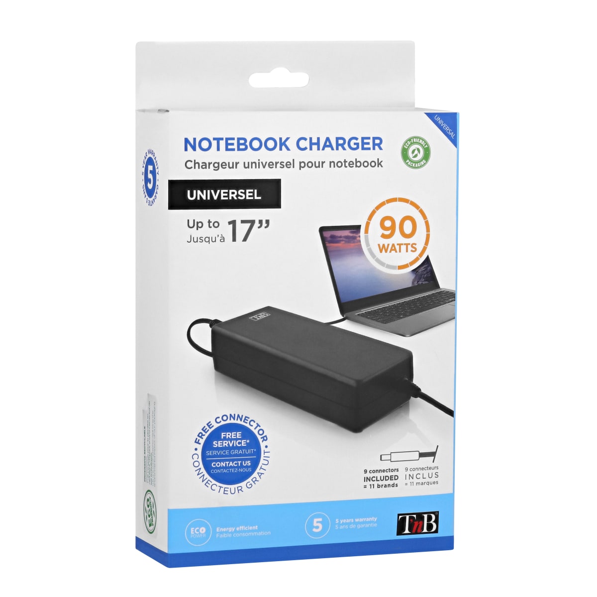 WE - Chargeur universel pour PC portable 90W format Slim avec 8 fiches