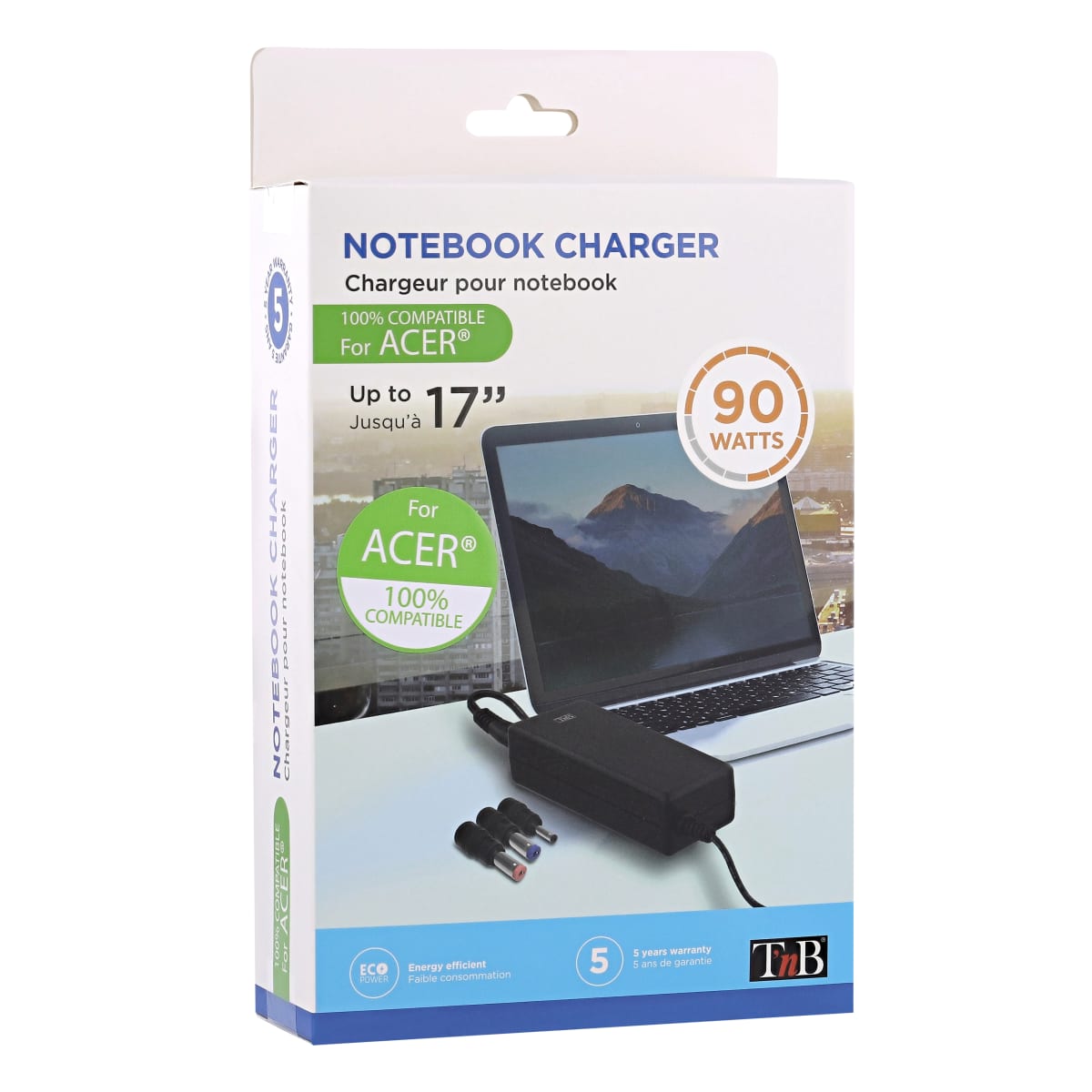 Chargeur secteur Bluestork 90 watts pour PC portable Acer/Dell