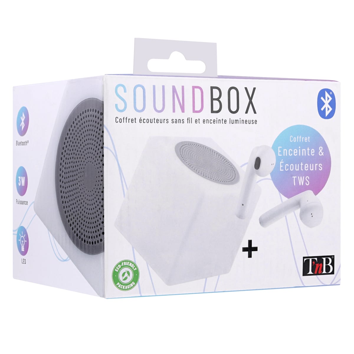 Combo écouteurs sans fil TWS & enceinte LUMI 2 blanc - T'nB