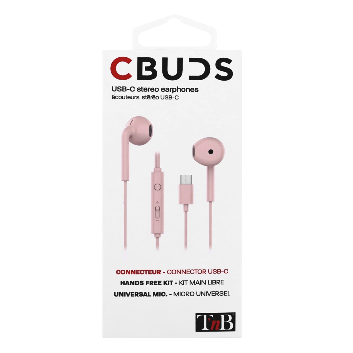 Ecouteurs filaires C-BUDS type-C rose - T'nB