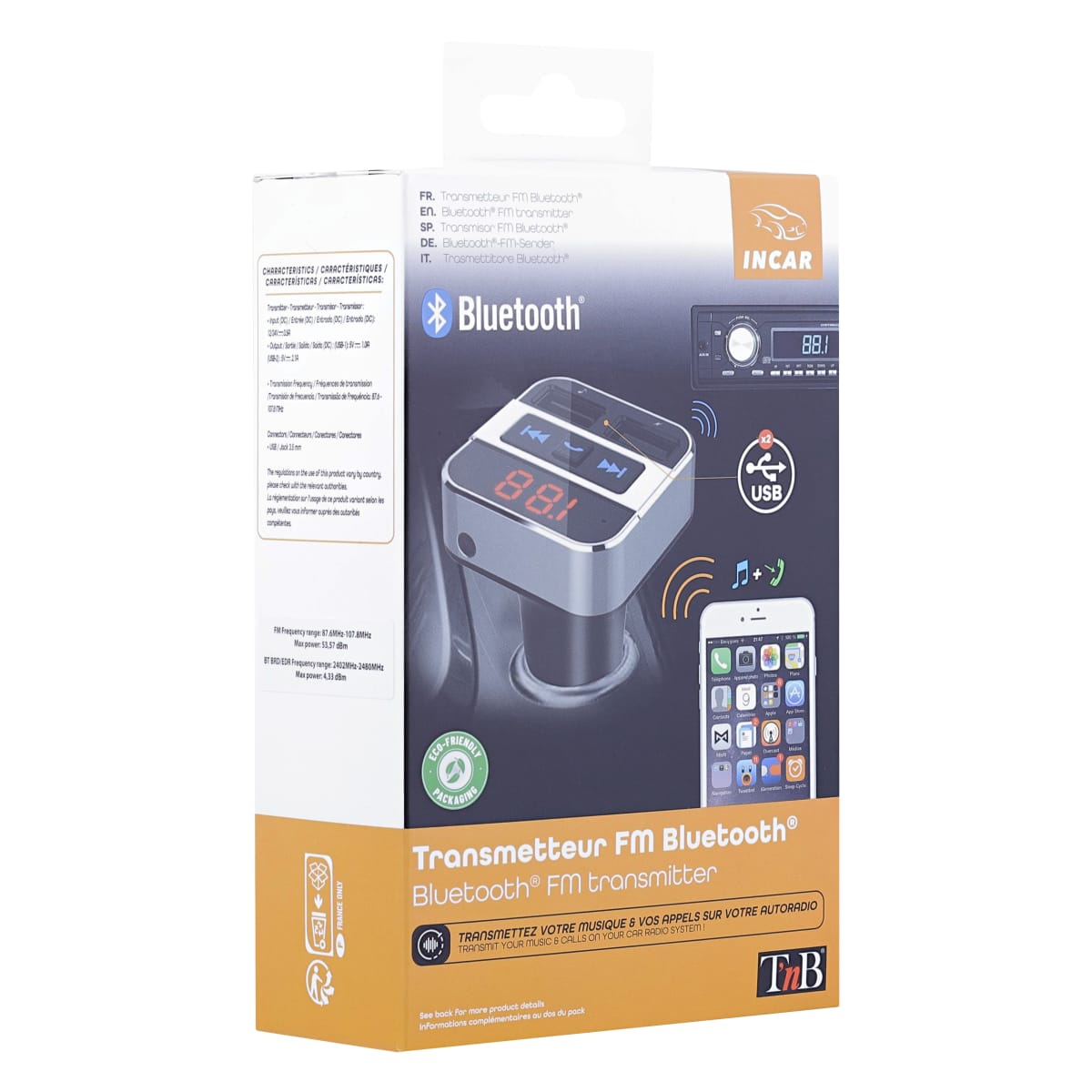 Transmetteur FM Bluetooth 3 en 1 T'NB - Electro Dépôt