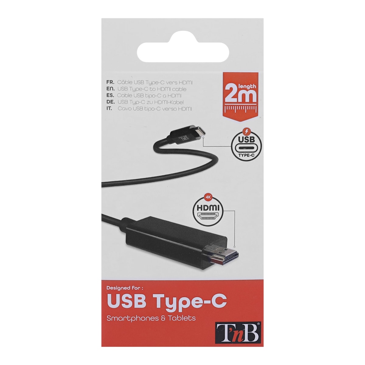 Câble USB Type-C vers HDMI 4K - T'nB