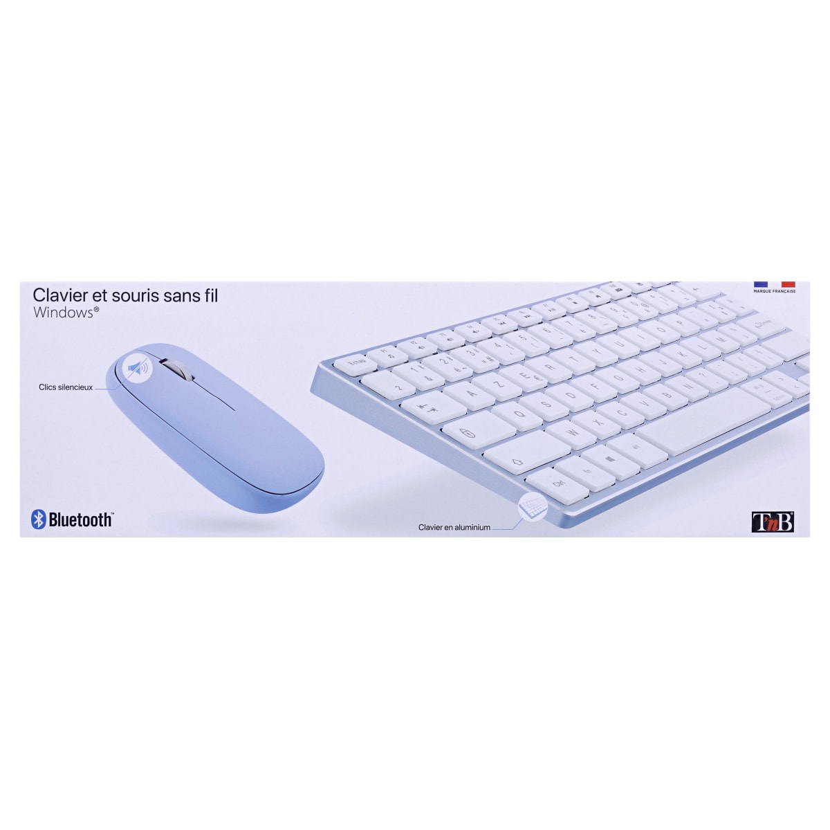 Clavier sans fil Bluetooth T'nB K-Blue (Argent/Blanc) - La Poste