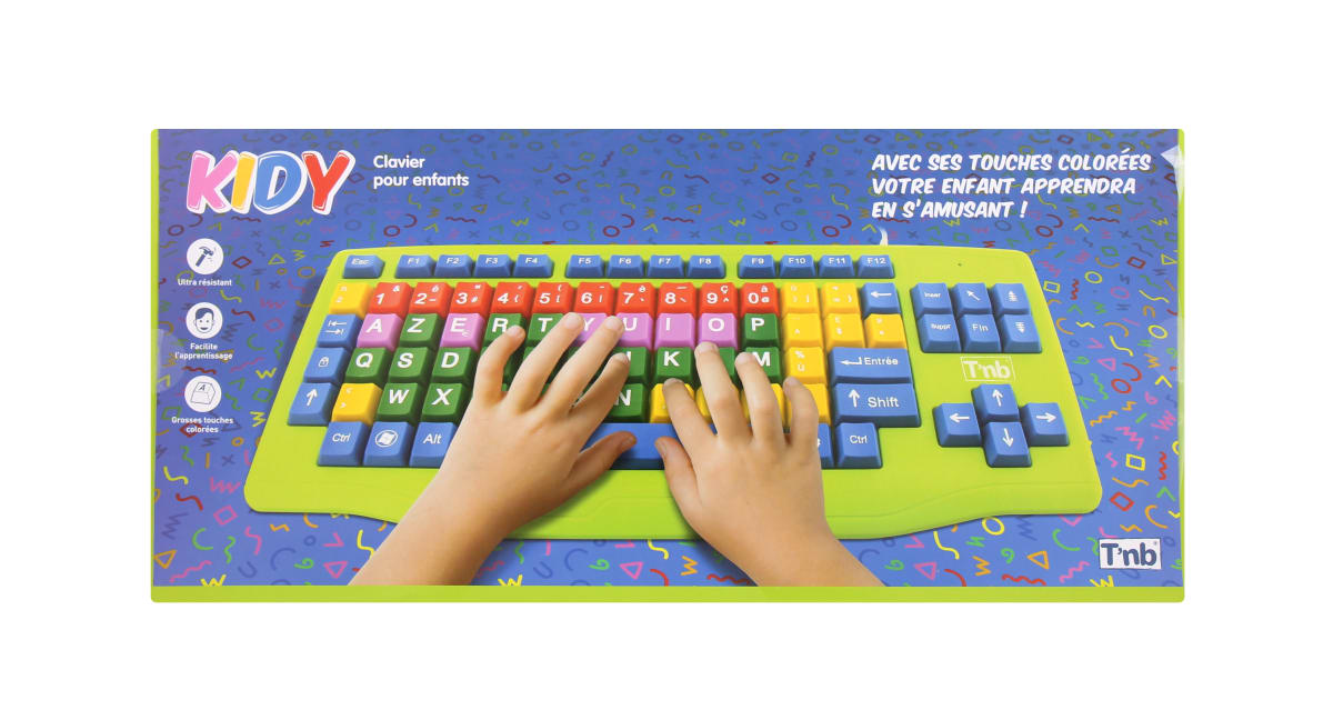 Clavier filaire d'apprentissage pour Enfant,Personnes à Visibilité  Réduite,Malvoyant USB Grosse Touche AZERTY WE WeKids Magasin