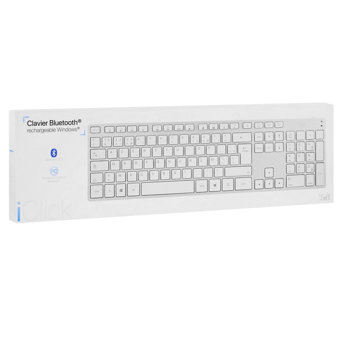 Clavier + souris rechargeable en aluminium et souris Tnb