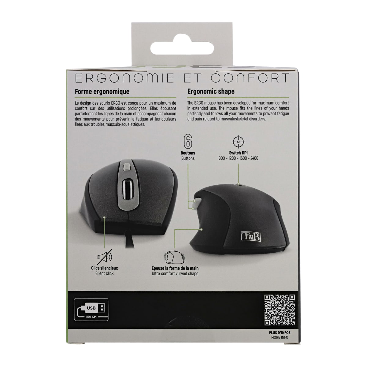 T'nb Souris T'NB ergonomique verticale filaire pour droitier - prix pas  cher chez iOBURO- prix pas cher chez iOBURO