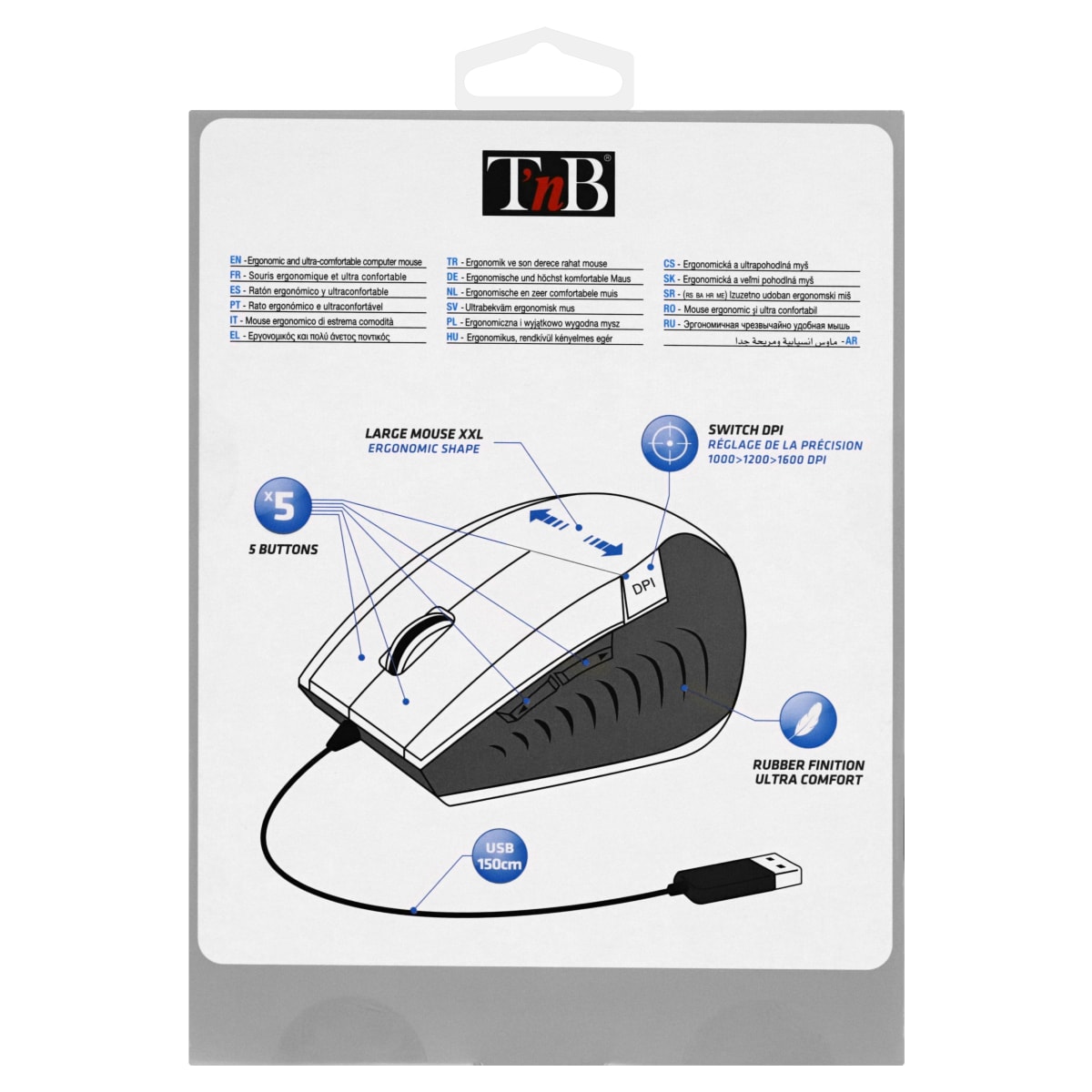 Souris ergonomique filaire TNB