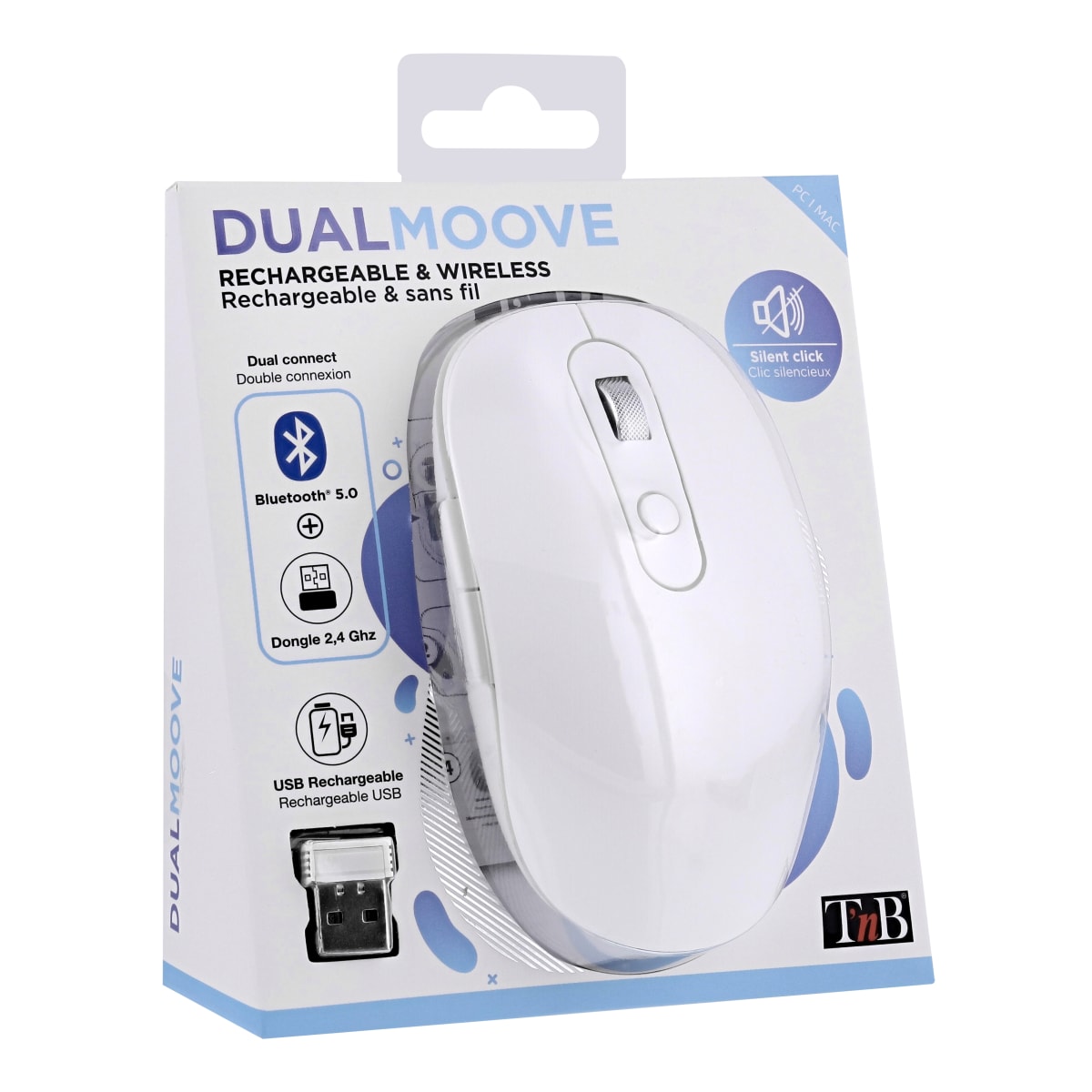 Souris rechargeable sans fil 2 en 1 - T'nB