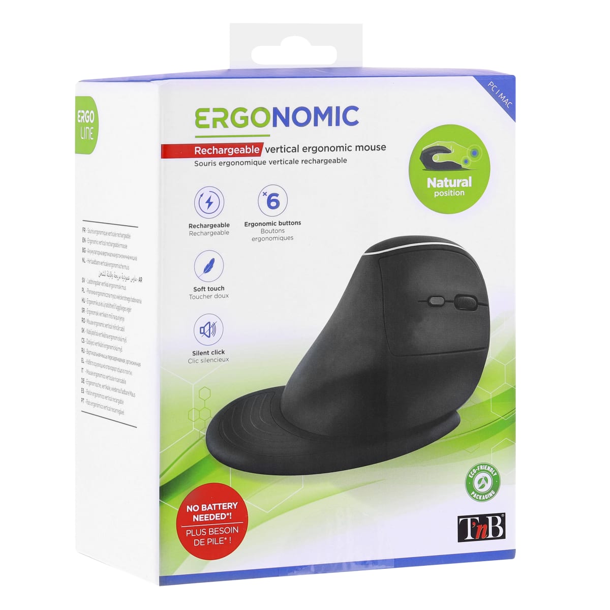 Souris ergonomique verticale ambidextre sans fil. - Ergotendances