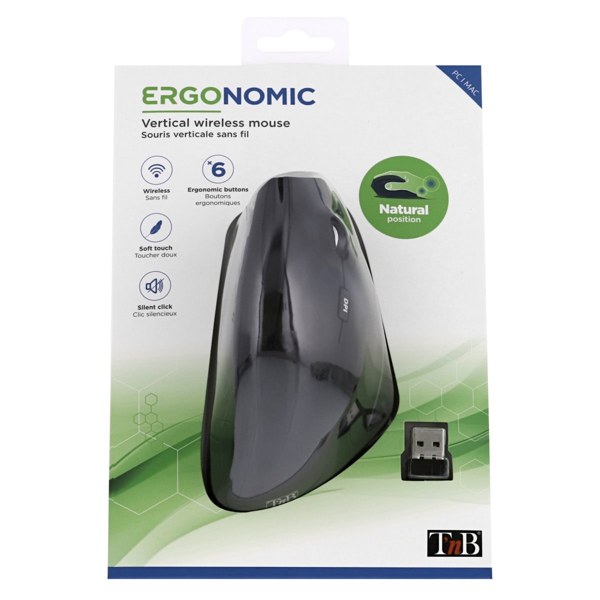 Souris sans fil ergonomique verticale - T'nB