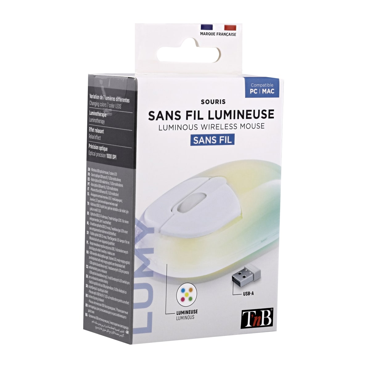 Souris sans fil ATTOE, souris lumineuse LED ultra silencieuse avec