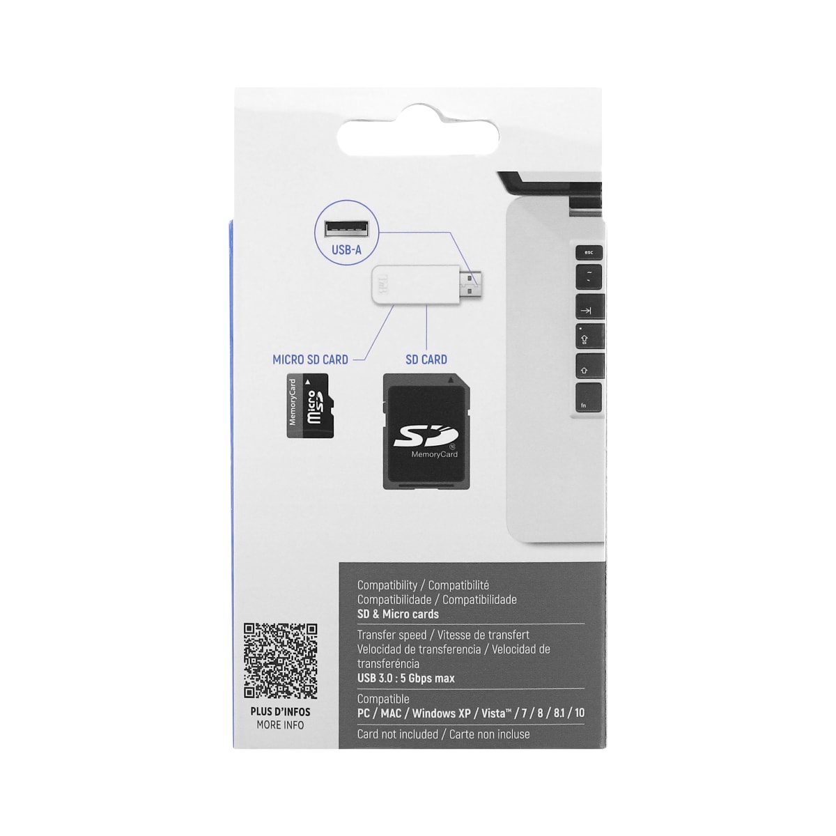 JJC Lecteur de Carte SD en métal, 3 en 1 USB 3.0 Micro USB 2.0 Type-C 3.0  avec 3 emplacements pour Cartes Lecteur de Carte Facile à Utiliser pour Les  Cartes mémoire