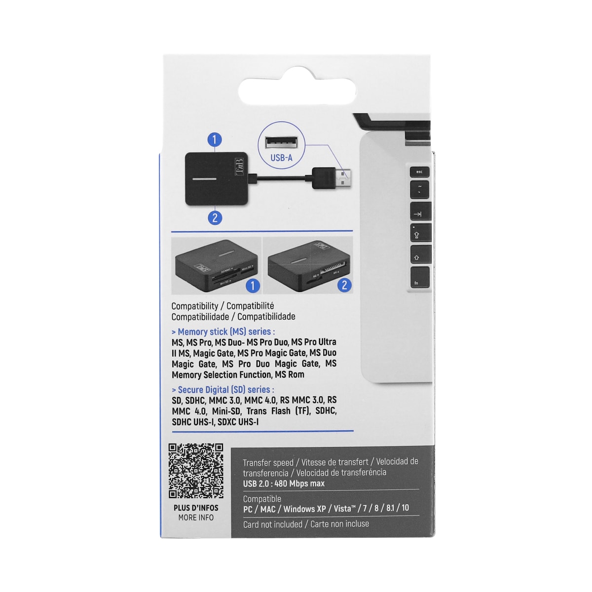 Lecteur de Cartes Intelligentes TooQ USB 2.0 - Noir - Lecteur de carte -  Achat & prix