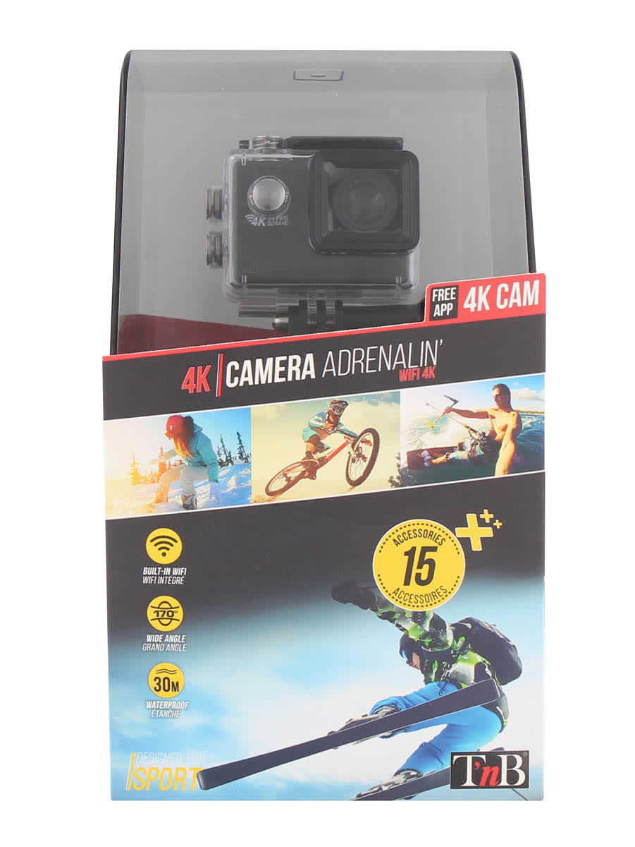 Eboxer Caméra Sport 4K Ultra HD Caméra Action Étanche 30 M 90°2 Pouces LCD  Écran Support Carte TF 32 Go Maximum avec Accessoires pour Voyage/Vélo/