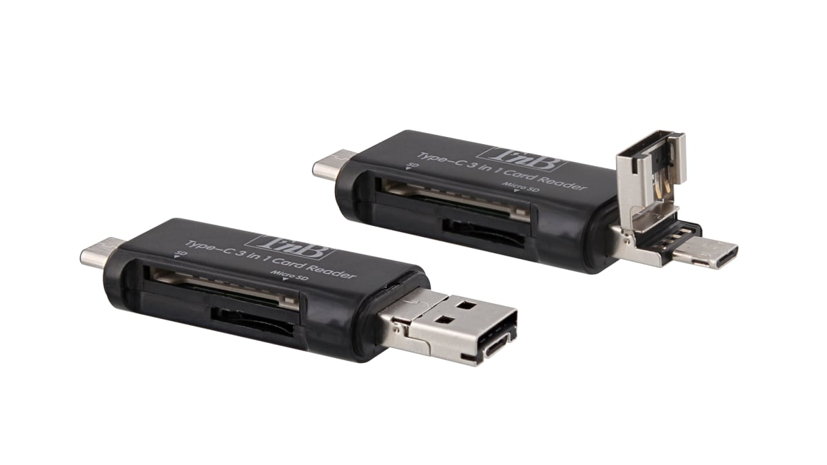 3-in-1 Type C to USB A with MicroSD reader