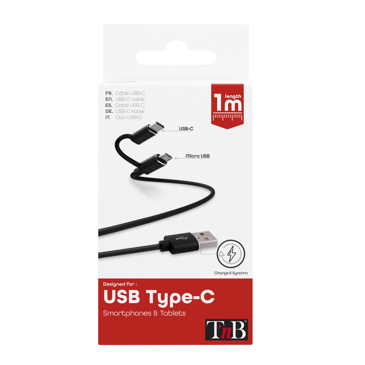1 pack recharge USB chargeur mural + chargeur voiture + câble 2 en 1 12W  T'nb TNB - Téléphonie