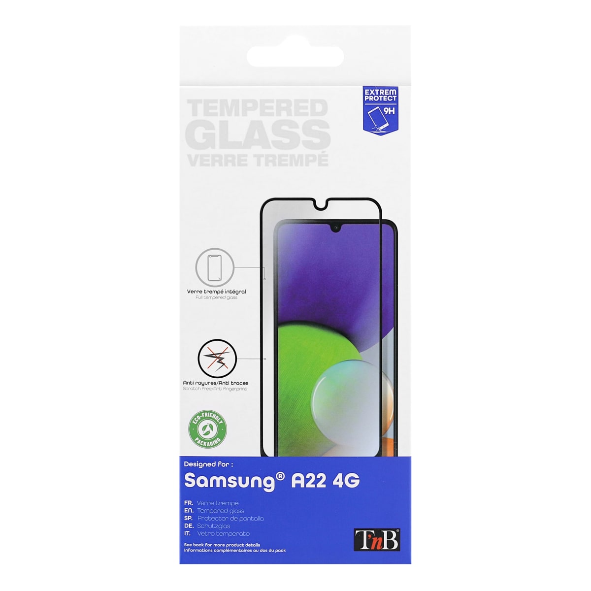 Tempered glass protection for Samsung Galaxy A22 4G - T'nB