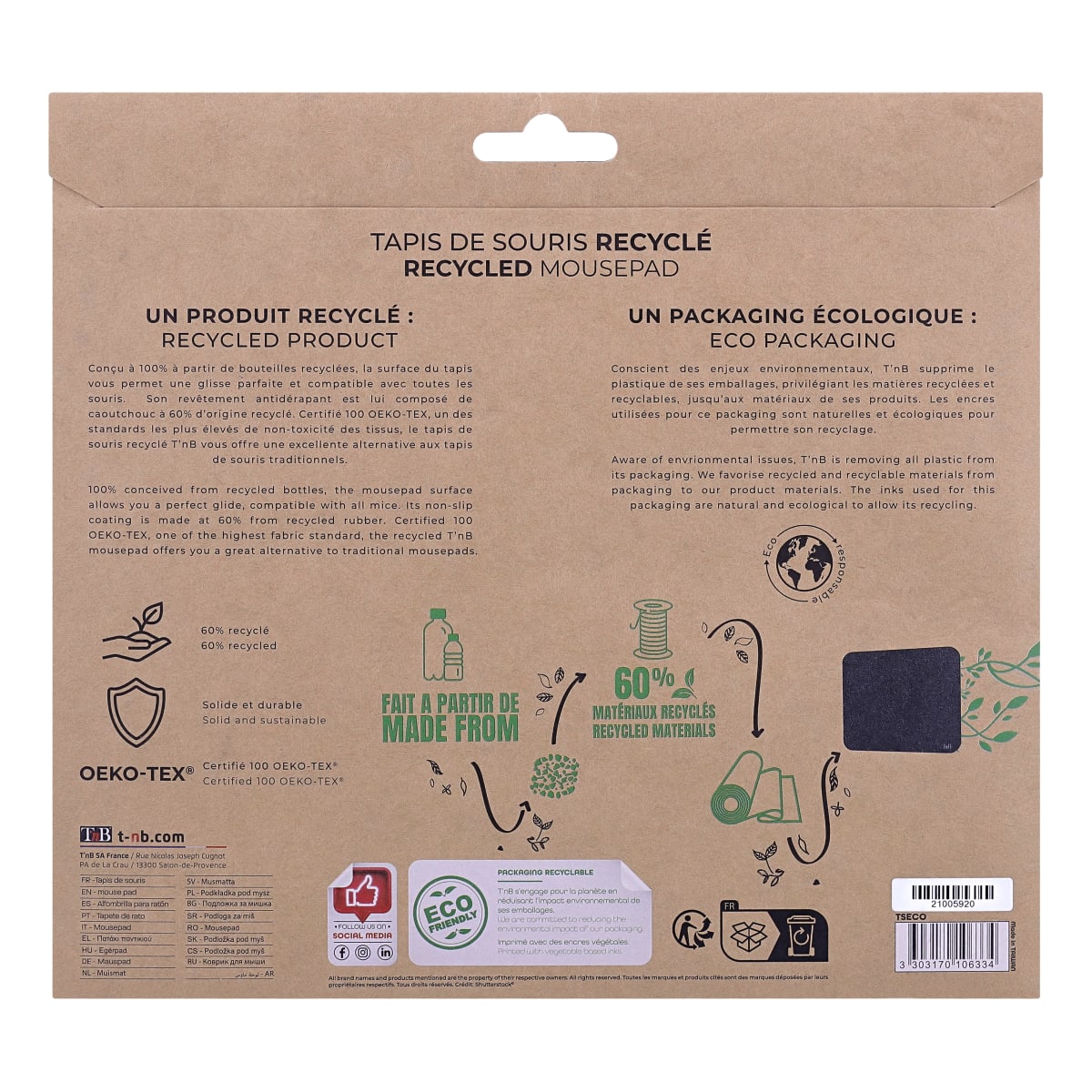 Tapis de Souris Brite-Mat® Recyclé - Goodies Ecologique - Cadoétik